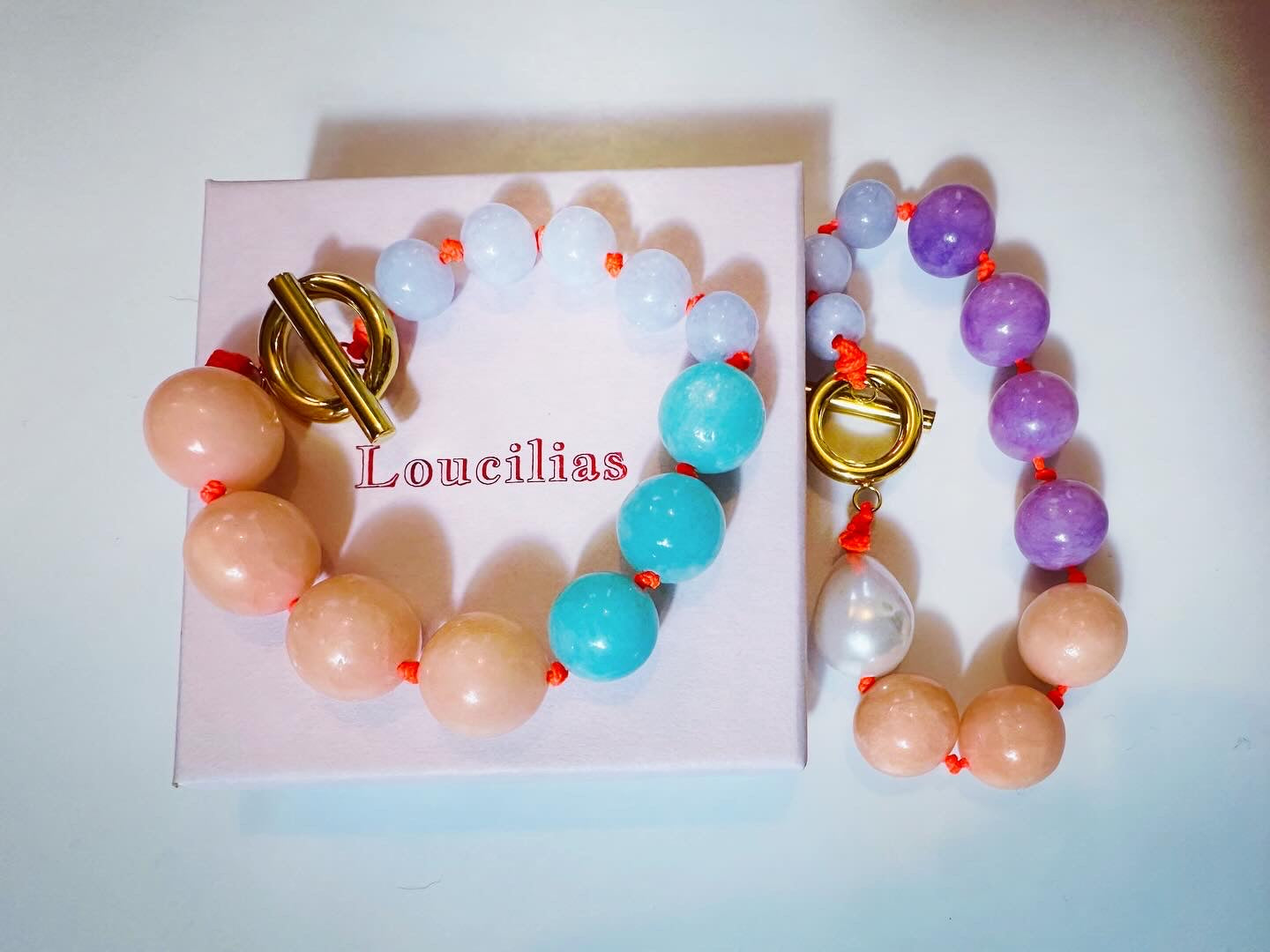 Armband NOVA, lachs/lila/hellblau