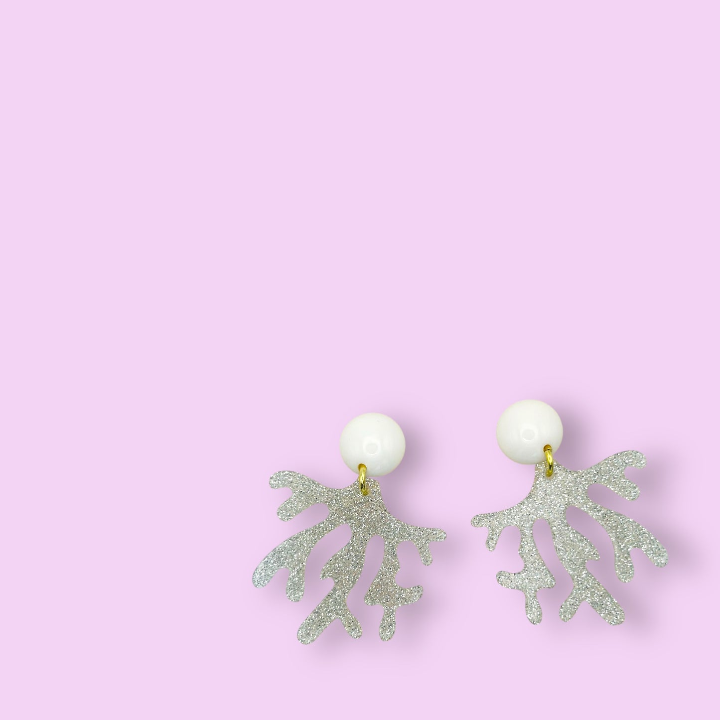 Ohrringe CORALIA, Silber-Glitzer