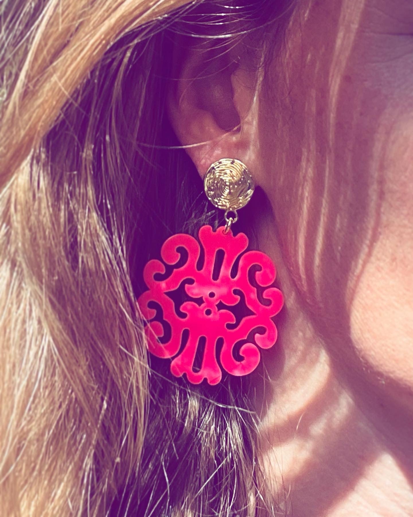 Ohrringe CIRCE, neon-pink