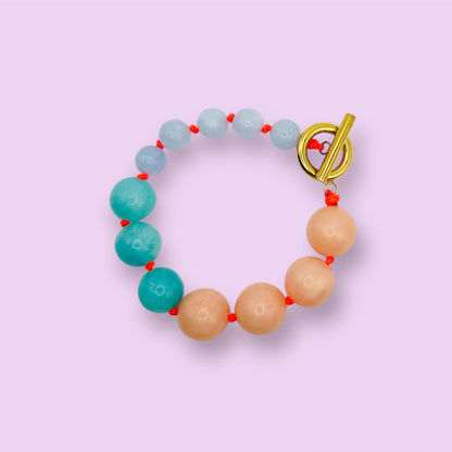 Armband NOVA - lachs/türkis/hellblau