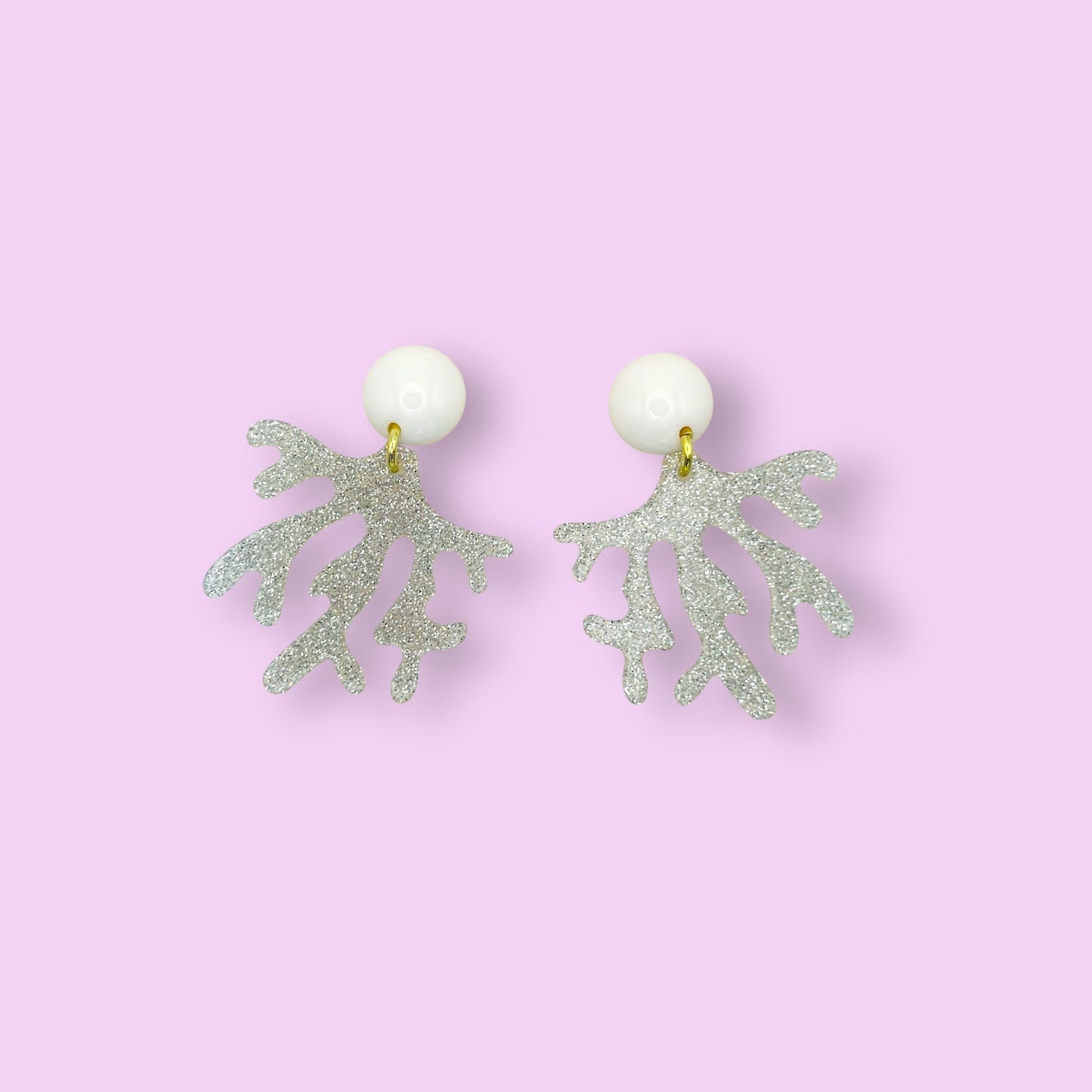 Ohrringe CORALIA, Silber-Glitzer