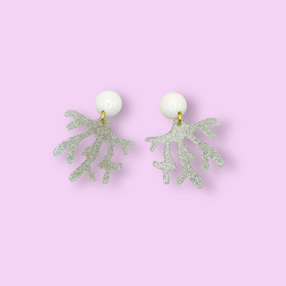Ohrringe CORALIA, Silber-Glitzer