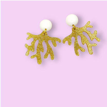 Ohrringe CORALIA, Gold-Glitzer