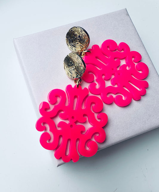 Ohrringe CIRCE, neon-pink