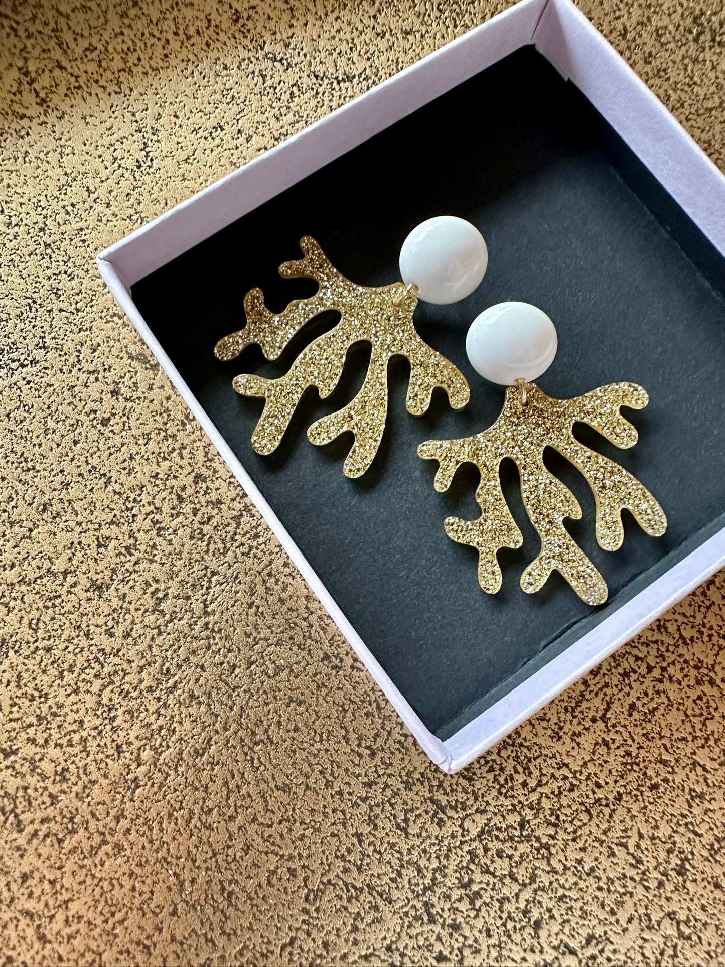 Ohrringe CORALIA, Gold-Glitzer