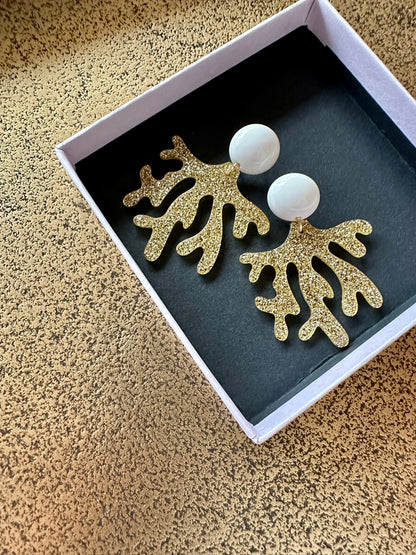 Ohrringe CORALIA, Gold-Glitzer