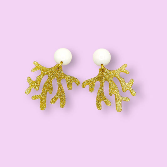 Ohrringe CORALIA, Gold-Glitzer