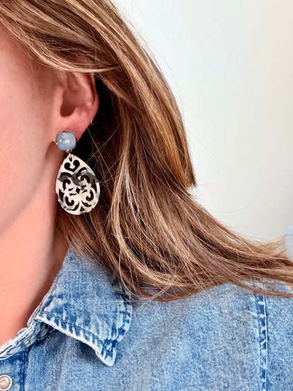 Ohrringe NORE, black-white