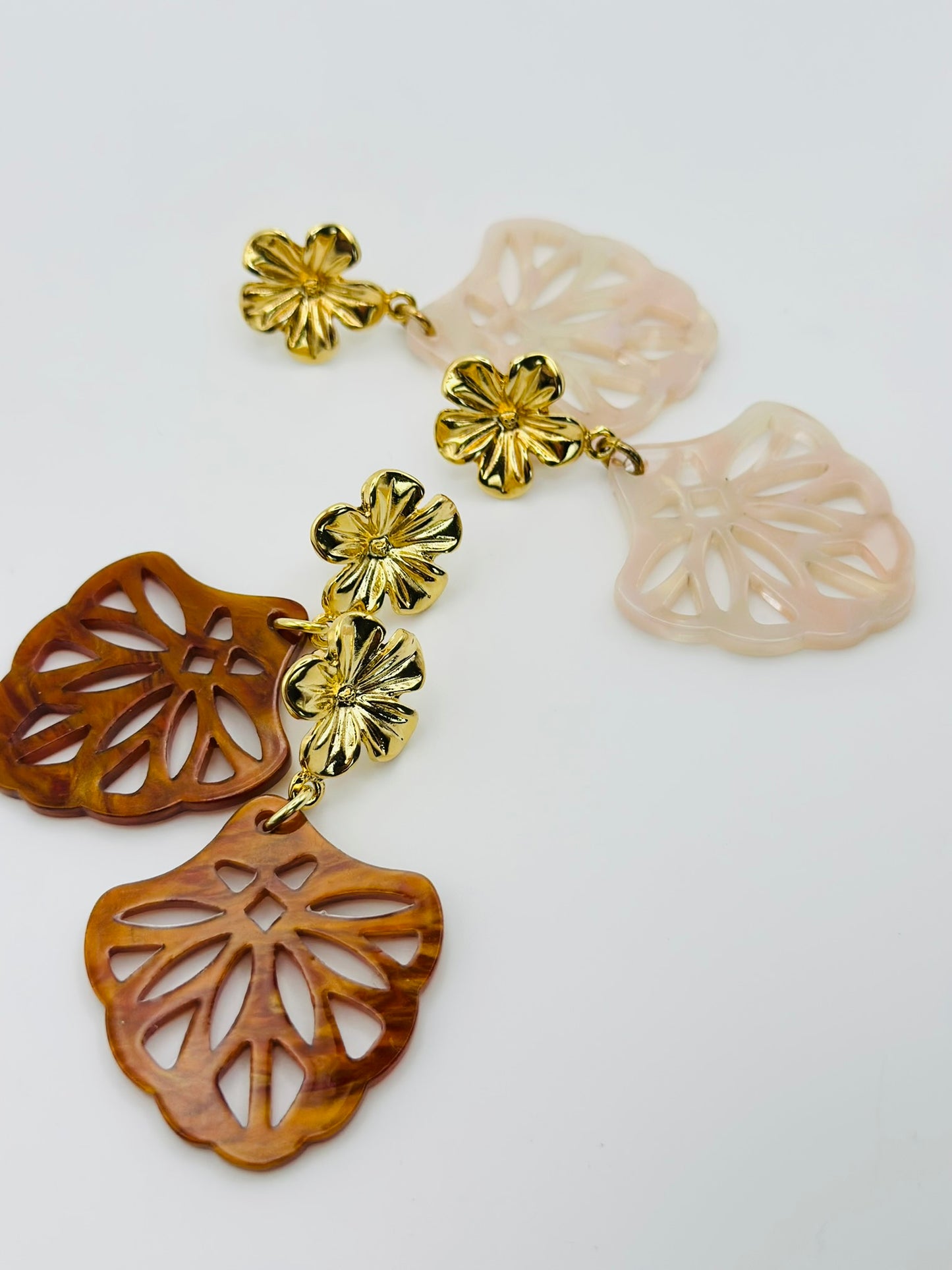 Ohrringe LOA, creme-rosa