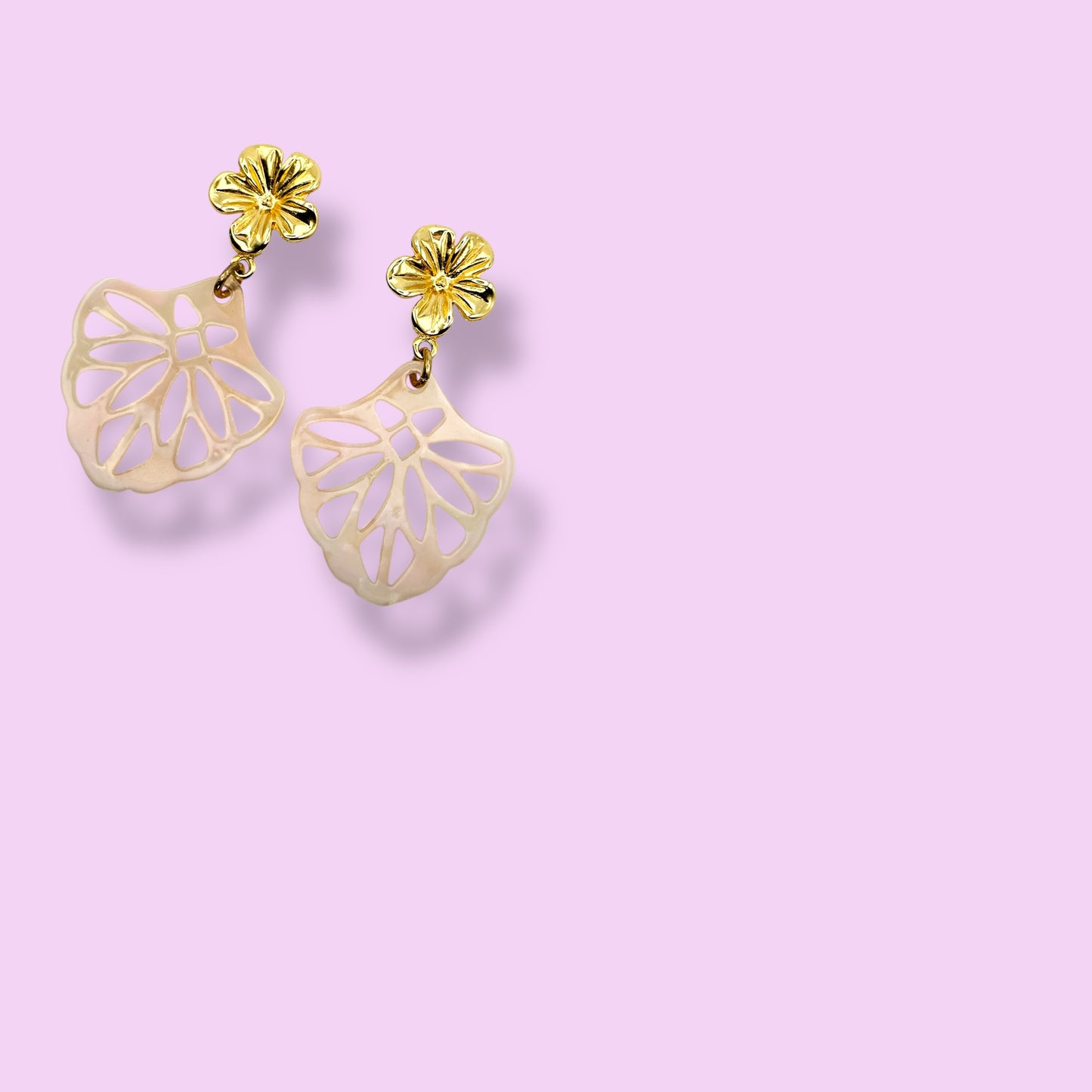 Ohrringe LOA, creme-rosa