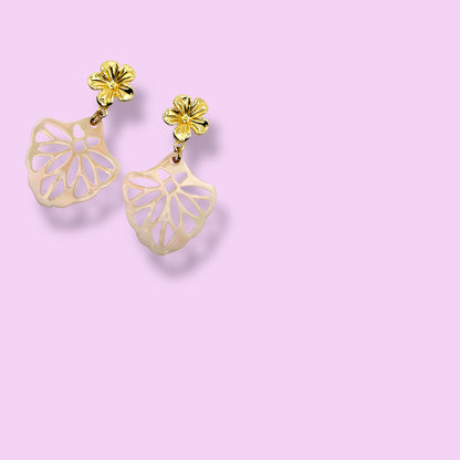 Ohrringe LOA, creme-rosa