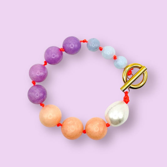 Armband NOVA, lachs/lila/hellblau