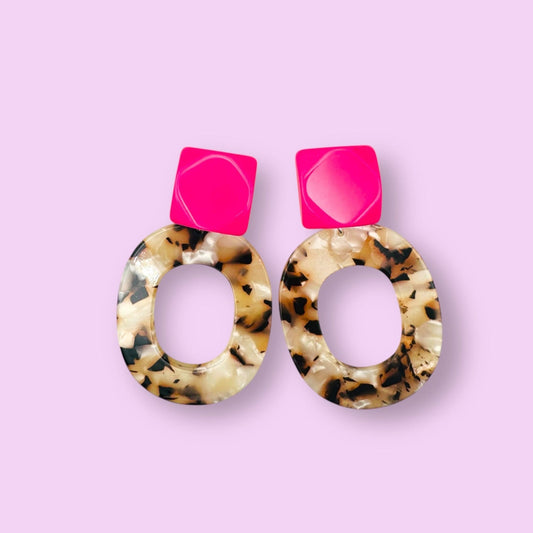 Ohrringe STELLA, pink-leo