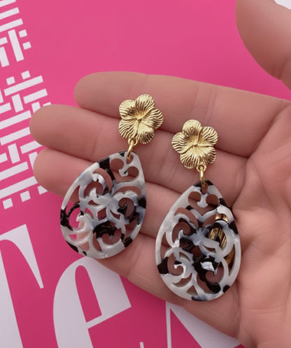 Ohrringe NORE, black-white