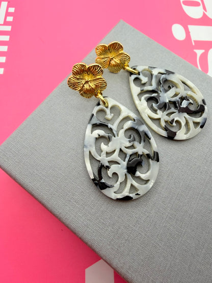 Ohrringe NORE, black-white